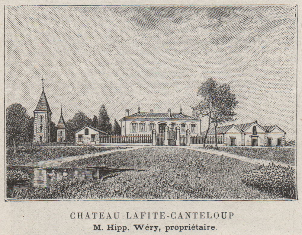 MÉDOC. LUDON. Chateau Lafite-Canteloup. Wéry. Bordeaux. SMALL 1908 old print